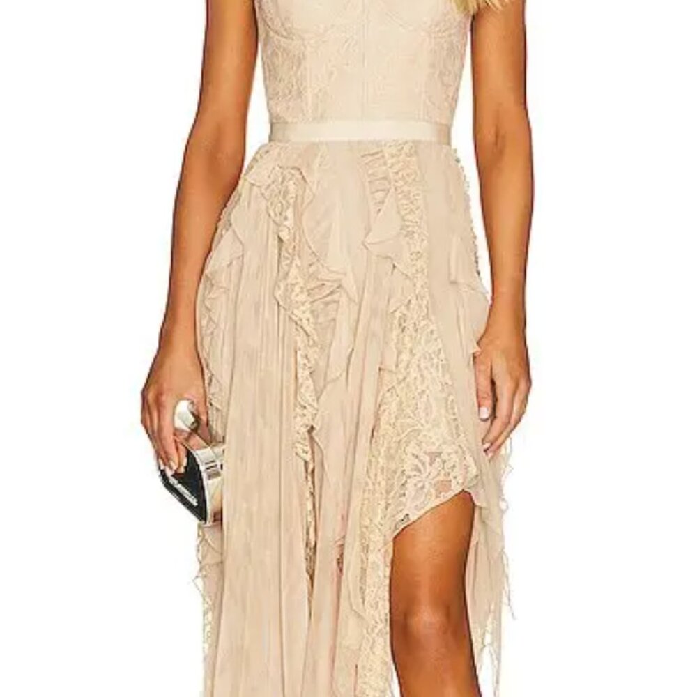 Alice and Olivia Maritza Bustier Asymmetrical midi dress Originally $1,095